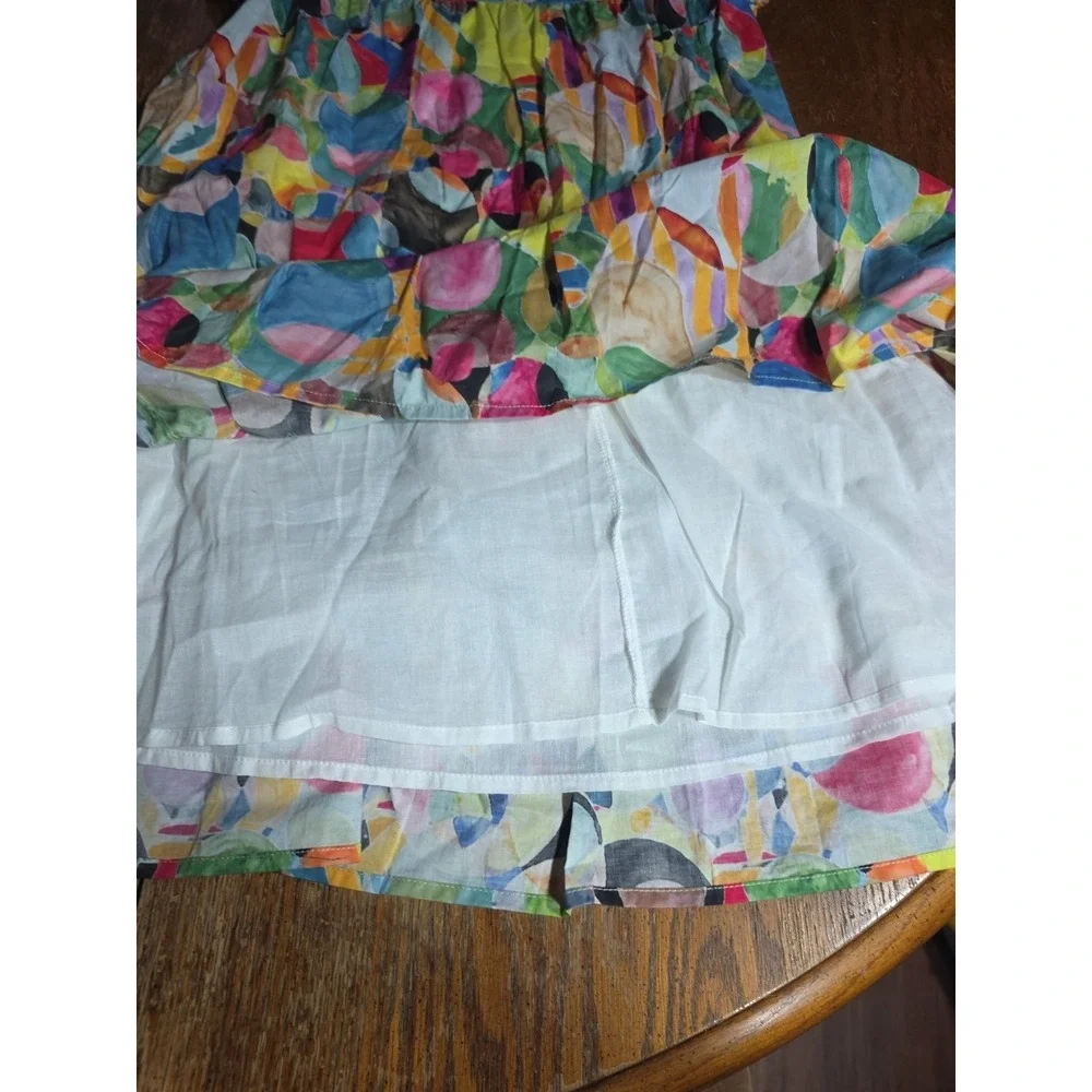 TCEC Women's Colorful Tiered Dress Woth Slip Fuchsia M NWT - Picture 9 of 9